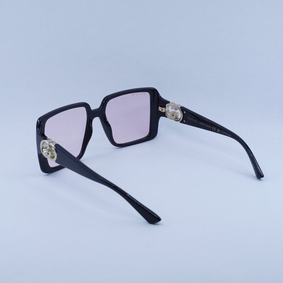 🕶️ New Gucci GG1692S 006 Sunglasses - Black Frame, /Pink with GG Pattern Lenses - Picture 8 of 13
